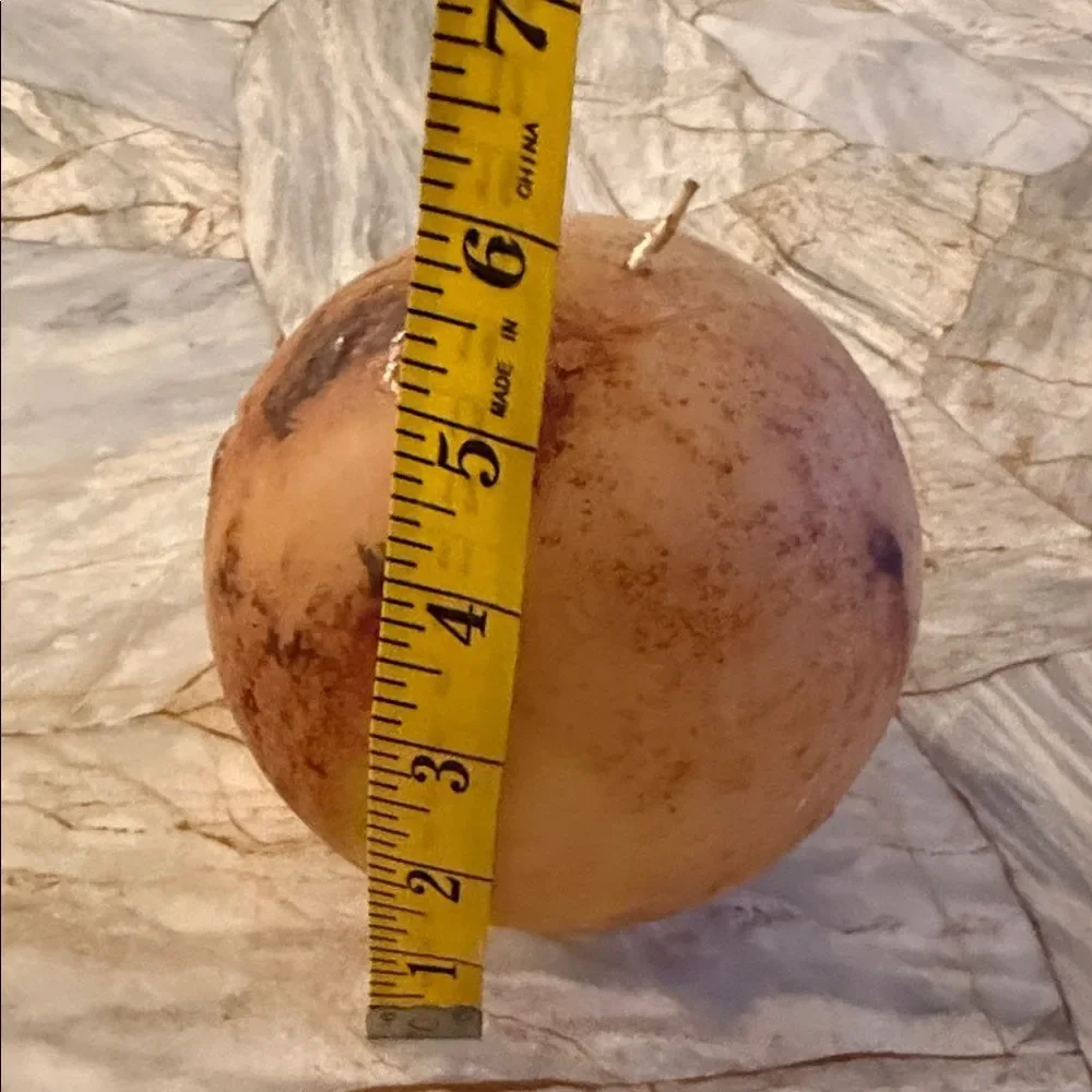 Rustic Brown Tan Spherical Ball Candle Textured‎ Primitive Home Decor 4 Inch
